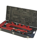 Heavy Duty 10 Ton Hydraulic Portable Ram Kit For Auto Body Repair And Frame Work 16 Piece Set in open black case