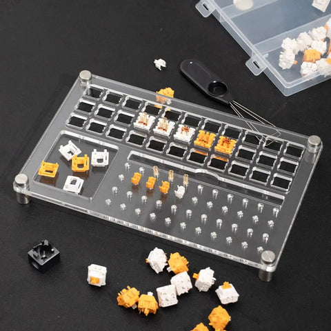 Two Layer Switch Lubrication Station For Mechanical Keyboards With Quick 33 Switch Lube Capability platform showing switches