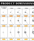 DIY Torsion Springs Set, 50 Piece Assortment With 15 Sizes, 0.5 To 2.5mm Wire, angle dimensions chart, 304 Stainless Steel