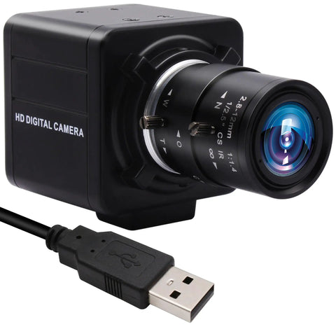 8MP USB Camera High Speed 30FPS 2.8-12mm Zoom Lens With 4X Optical Zoom For Close Up Golf Swing Shots, ideal for PC Raspberry Pi projects
