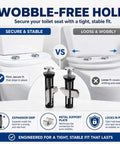 Heavy Duty Toilet Seat Fastener Bolt Kit With 304 Stainless Steel Locking Hardware, Waterproof Universal Toilet Seat Mounting Replacement on toilet