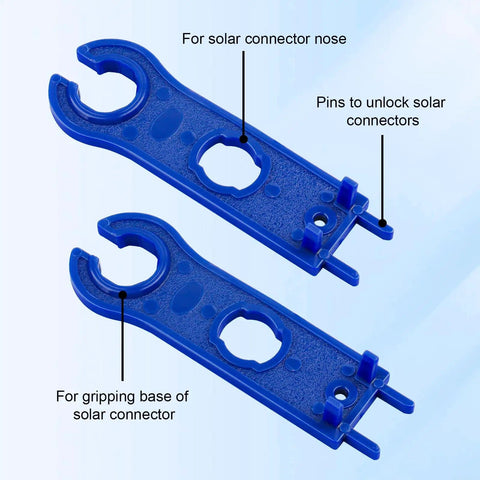 Dual spanners for DIY Ready Solar Panel Connector Kit With 40 Pieces And 20 Pairs, Male And Female Connectors, IP67 Waterproof