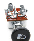 Universal Two Position Push Button Headlight Switch With OFF Parking Lamp And Headlight Modes Beefed-Up Heavy Duty 12V 24V Vehicle Switch 10A At 12V And 6.6A At 24V Fits Cars Trucks Buses Tractors AM 710C, rear terminals