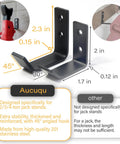 Front view of Aucuqu four-pack black stainless steel wall-mount jack stand organizer for 2–6 ton stands.