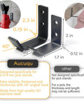 Eight Pack Wall Mount Jack Stands Organizer With Heavy Duty Stainless Steel Hook Rack Fits 2 3 4 And 6 Ton Stands, Space Saving Garage Storage Solution For Home Garages And Busy Shops, shown with dimensions and features.