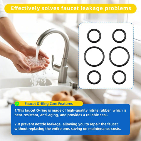 Rotating Spout Kitchen Faucet O Ring Kit Replacement Includes Two Sets Of Three O Rings One Set Ready To Use Plus Spare