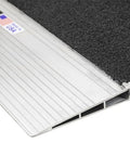Heavy Duty Aluminum Shipping Container Forklift Ramp 60 By 63 Inch Deck designed for 12000 Lb Per Axle loads with grip-coated surface.