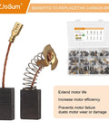 40 Pack Carbon Brush Set for Electric Motors With 10 Sizes Replacement Parts for Power Tools Includes 4 Pieces Each Size in a Handy Plastic Case for Hammer Drills, Angle Grinders, Circular Saws and More Pro Grade.