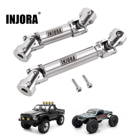 Premium Stainless Steel Center Drive Shafts For Hpi Venture 18 And Cr18p Rc Vehicles showcasing two shiny drive shafts and hardware.