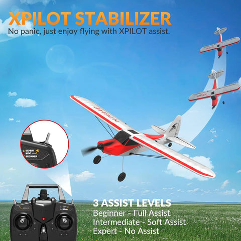 Sport Cub 4CH RC Plane For Beginners With Six Axis Gyro Stabilizer And Prop Saver, Easy To Fly Remote Control Aircraft With 3 Flight Modes