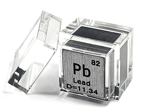 0.39 Inch 10mm Lead Cube Pb 99.9 Percent Pure With Acrylic Display Case Heavy Metal Block For Science Class And STEM Education