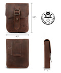 Full Grain Leather Holster Pouch Belt Clip Wallet Bag For Coins Change Headphones And Small Personal Items Handcrafted Durable Waist Pack In Bourbon Brown Durable Everyday Carry Belt Pouch For Travel Hiking Camping And Daily Use front view
