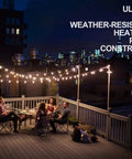25 Foot G40 Globe String Lights With 25 LED Bulbs For Indoor And Outdoor Use End To End Connectable UL Listed Candelabra E12 Sockets