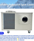 Rock Solid Industrial Air Conditioner Portable Commercial Spot Cooler 220V 61000 Btu 7200W with cooling vents and wheels.