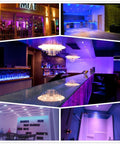 5 Pack 3W LED Recessed RGB Color Changing Downlights, Gimbal Retrofit Ceiling Lights with Remote, illuminated bar area