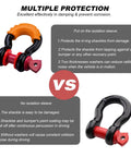 Premium Rubber D Ring Shackle Isolators With Washers Fits Standard Three Quarter Inch Shackles in bright orange with red connectors.