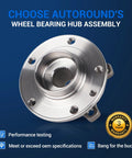 Front Wheel Hub And Bearing Assembly For 2014 To 2023 Jeep Cherokee Without Off Road Suspension With ABS System Replaces 513349