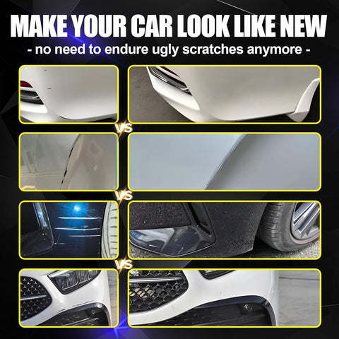 Before and after images showing scratch repair using the Mercedes-Benz Alpine Grey 956 Touch Up Paint Kit With 2 In 1 Scratch Repair Pen And Brush Color Matched For Quick Easy Fix And Rust Protection.