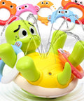 Rechargeable Turtle Bath Toy Sprinkler For Toddlers with Five Rings and Belly Sprayer, colorful tub and pool toy