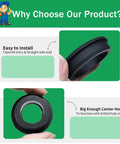 Close-up of 65 Pack Top Hat Rubber Grommets Assortment Kit showing easy installation and large center hole for wiring and tubing