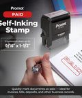 Game Changer Self Inking Rubber Stamp With Fast Drying Red Ink For Business Checkout And Mailroom Tasks Refillable Cartridge with PAID impression.
