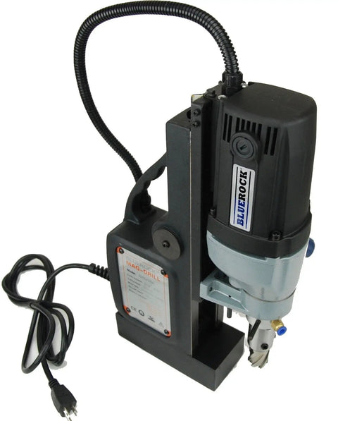 Badass Magnetic Drill With Integrated Knock Out Mode For Serious Construction Grinds Uses Standard Three Quarter Incher Weldon Shank Bit.