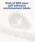 Clear Hole Reinforcement Labels For 3 Hole Punched Pages One Quarter Inch Diameter Non Printable Durable Polyvinyl Stickers Set Of 200