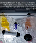 Cooler Box Light Waterproof Rechargeable LED For Outdoor Use Fits Yeti RTIC Orca And Other Top Coolers, illuminating ice.