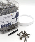 Container of Six By One And A Quarter Pan Head Pocket Screws With Square Drive For Pocket Hole Joinery Plain Lube Fine Thread Type Seventeen Bit Included