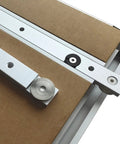Aluminum Miter Bar for Table Saws and Router Tables Heavy Duty T Slot Rail Gauge Rod for Woodworking Sliding Clamp Track 450mm Length 17.71 Inches Perfect for Miter Sleds and DIYers, mounted in a woodworking sled