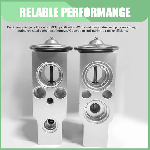 Universal AC Expansion Valve For Most Cars And SUVs, High And Low Temperature Resistant, Improves AC Efficiency, Durable Silver Valve Pair
