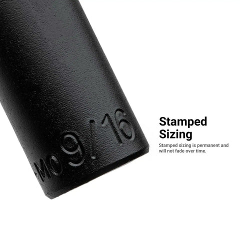 Close-up of 9/16 size on 3/8 In Drive Semi-Deep Impact Sockets Set SAE 5/16 To 1 In 12 Piece, chrome molybdenum steel