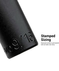 Close-up of socket showing stamped sizing on a Beefy Three Eighths Inch Drive Impact Socket Set With Shallow, Semi Deep And Deep Sockets, SAE Range From Five Sixteenths To One Inch, Thirty Six Piece Kit For Power Tools, Chrome Molybdenum Construction For Maximum Torque And Long Lasting Durability.