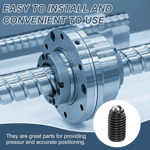 Heavy Duty High Carbon Steel M14 Ball Plungers 10 Pack 25mm Hex Socket Spring Loaded Grips For Pneumatic Tools in a machine.