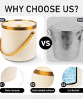 Comparison of 3L Double Wall Insulated Stainless Steel Ice Bucket With Scoop For Cocktails And Bar Parties vs regular ice bucket