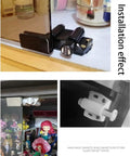 Up And Down Shaft Glass Door Hinge For Cabinets And Furniture, installation effect on wooden frame