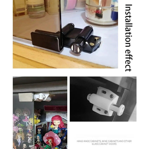 Up And Down Shaft Glass Door Hinge For Cabinets And Furniture, installation effect on wooden frame