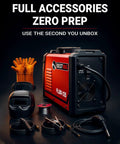 135A MIG Welder With 3 In 1 Flux Core MIG Lift TIG And Stick Welding Portable IGBT Inverter 110V Includes Helmet And Gloves