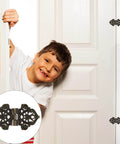 Butterfly Hinges 10 Pack Zinc Alloy for Wooden Boxes and Small Cabinets shown on a door with a decorative design.