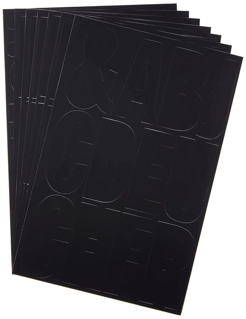Set of 4-Inch Black Peel-And-Stick Vinyl Letters With Permanent Adhesive For Indoor And Outdoor Use Waterproof Sign Letters For Home And Business Signage Made In USA
