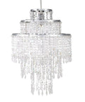 Plug In Classic Acrylic Chandelier Beaded Pendant With Crystal Beads On Off Switch And 16 Foot Clear Hanging Cord No Installation Needed