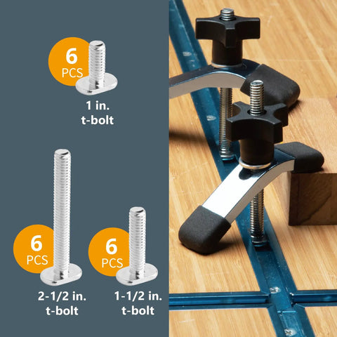 T Track Knob Kit With 5/16-18 T Bolts And Washers, All-In-One 46 Piece Set For Woodworking Jigs And Fixtures with knobs and bolts