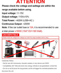 Road Warrior 400W Car Power Inverter 12V To 110V AC Adapter With 65W USB C Fast Charging Port warning instruction guide.