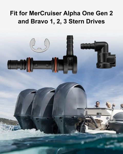 Gear Lube Hose Connector For Alpha One Gen 2 And Bravo 1 2 3 Stern Drives Replacement Kit fits 22-861150T02 on boat