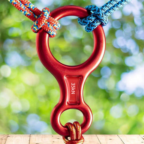 Lightweight 35kN Aluminum Figure 8 Descender Rigging Plate Red 2 Pack For Rappel And Climbing, Aviation Grade A7075, outdoors.