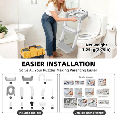 Kickstart Your Tot Seamless Transition With This Upgrade 3 In 1 Potty Training Seat And Step Stool Featuring Rock Solid Non Slip Base Soft Grip Handles Foldable Design For Boys And Girls
