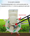 Adjustment plate close-up on No Bending Over Hand Push Seeder For Garden Beds And Lawns Semi Automatic Planter