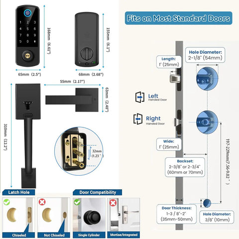 Slick Smart Home Upgrade Hella Secure Fingerprint Keyless Entry Deadbolt With Bluetooth App Control Auto Lock Anti Peep Code Usb C Emergency Backup Top Shelf Door Hardware For Lazy Nights And Busy Days