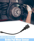 ACROPIX front brake pad wear sensor for VW Touran, black, pack of 2; shown with rotor and caliper.