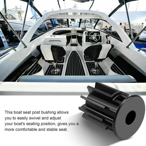 Heavy Duty Boat Seat Pedestal Bushing Adapter For Hi Lo Two And Three Eighths Inch Post Replacement Fits Springfield Marine Hi Lo Seat Swivel Mount, black marine-grade plastic